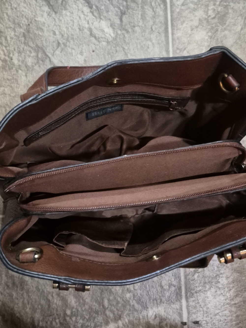 Brown Leather Tote Bag by Unbranded